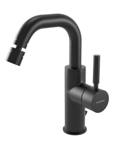 Bugnatese KOBUK MINI Bidet csaptelep leeresztővel tört kifolyóval, matt fekete 2225QOP