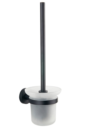 Sapho AQUALINE SAMBA WC-kefe tartó, tejüveg/fekete SB208