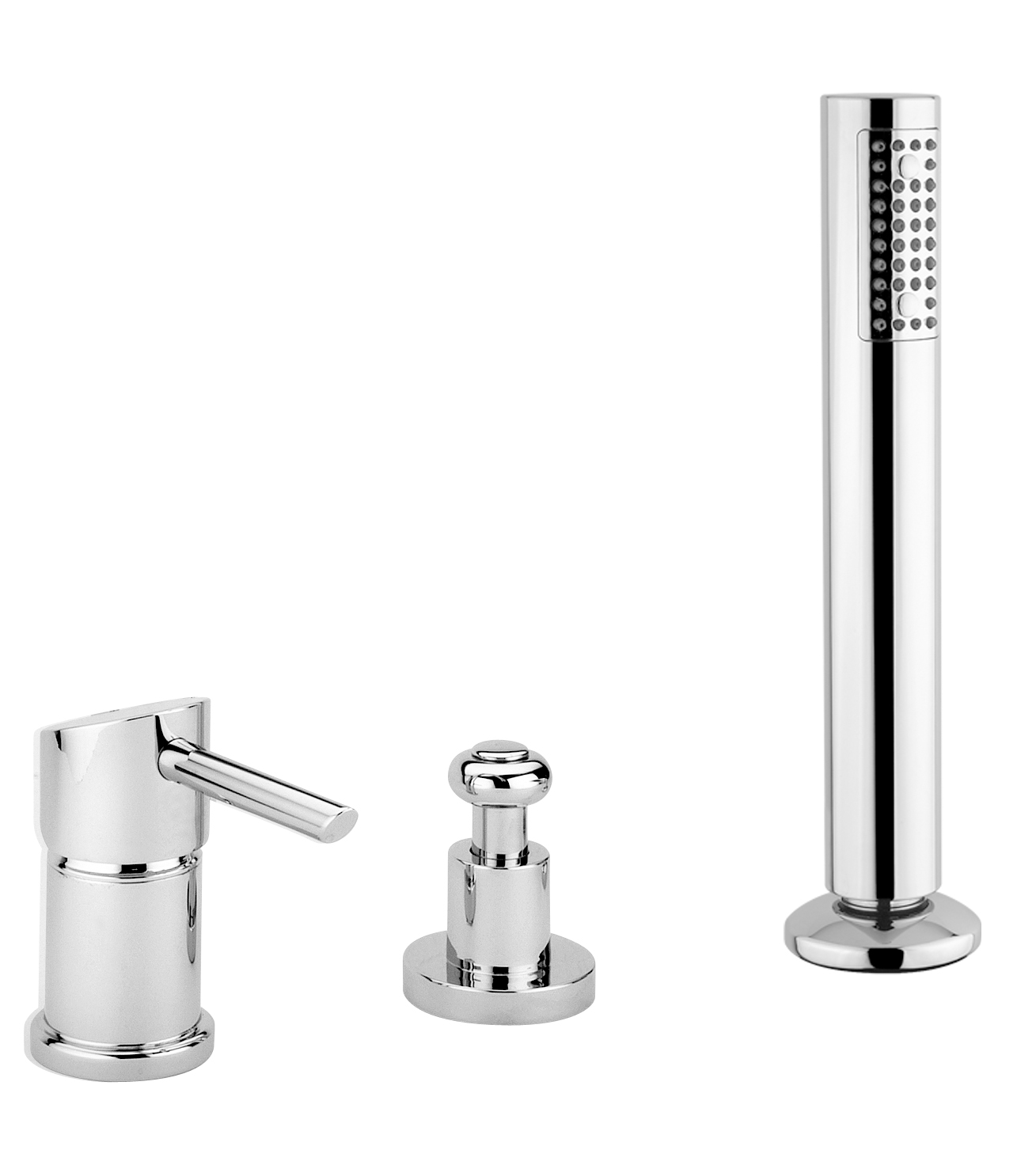 Bugnatese Smart peremre szerelhető 3 üléses kádcsaptelep kifolyó nélkül, fényes fekete/króm 2157CNL