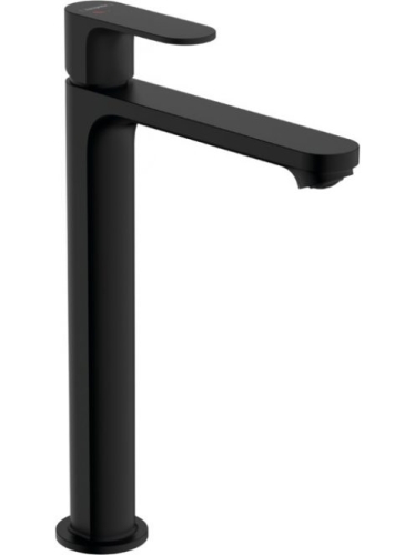 Hansgrohe Rebris S Egykaros mosdócsaptelep 240 CoolStart EcoSmart+ mosdótálakhoz automata lefolyógarnitúrával matt fekete 72590670