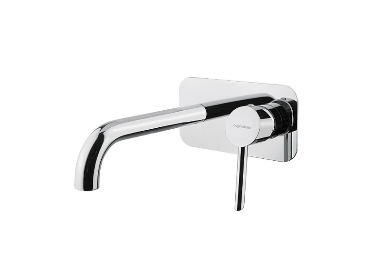 Bugnatese SMART fal alatti mosdócsaptelep 22 cm kifolyóval klikk-klakk leeresztővel, fényes fekete króm 2147SCCNL