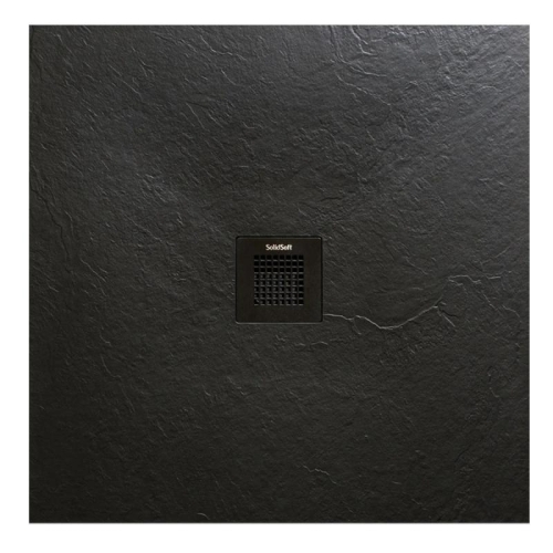 AREZZO design SOLIDSoft zuhanytálca 80x80 cm, FEKETE, színazonos lefolyóval AR-8080B