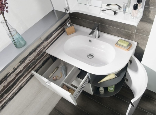 Sapho PULSE 75 balos mosdótartó szekrény, fehér/antracit PU075-3034
