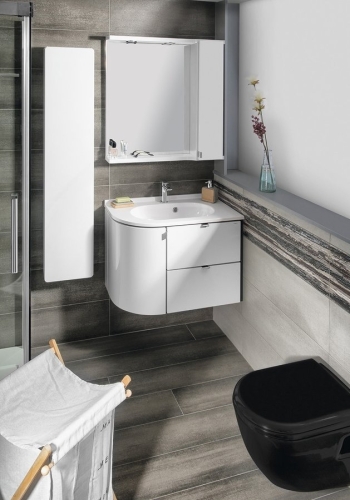 Sapho PULSE 75 jobbos tükrösszekrény LED világítással, fehér/antracit PU078-3034