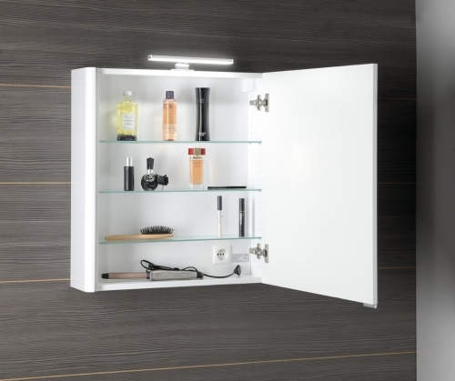 Sapho LUCIE 65x70cm tükrösszekrény LED világítással, fehér LU065-0030