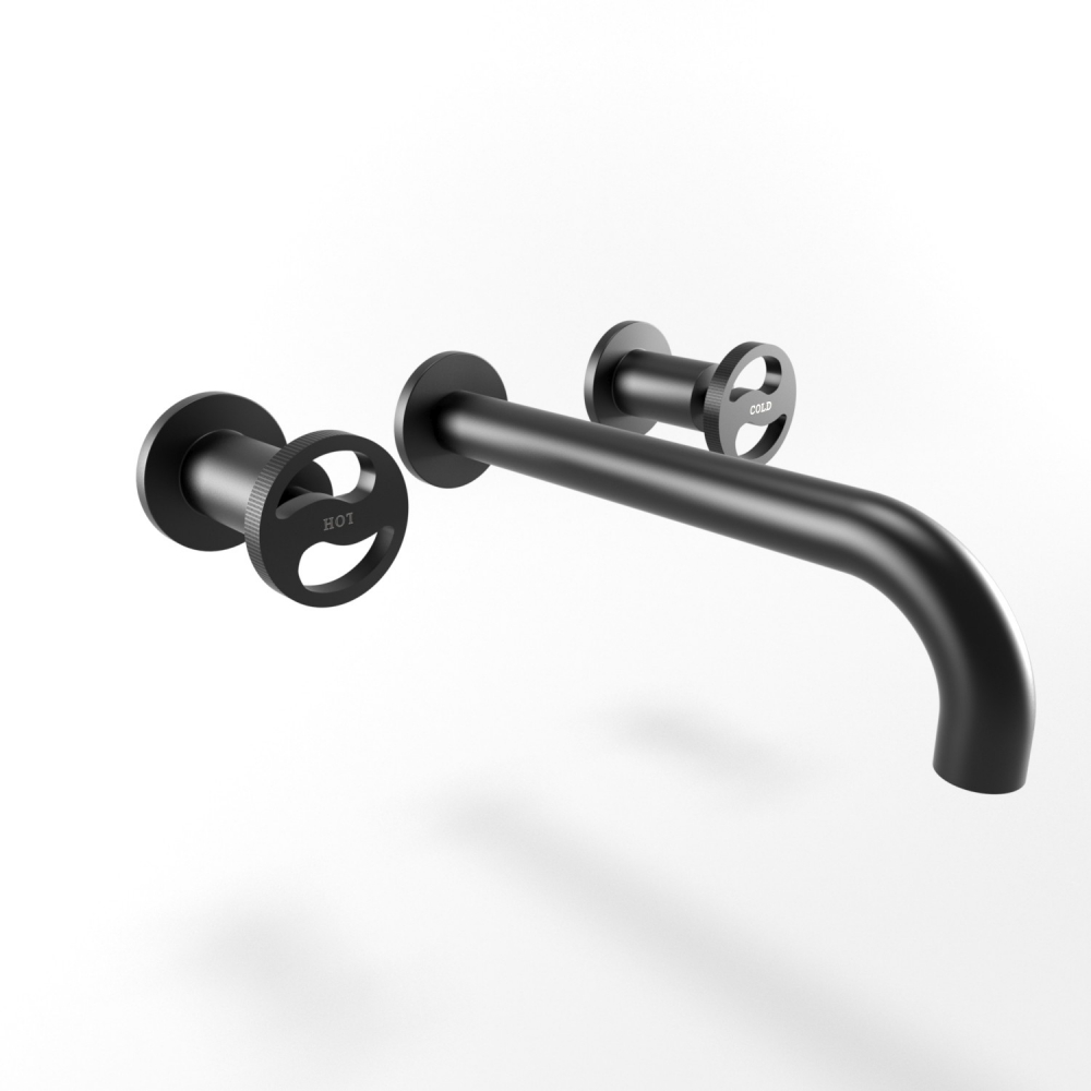 Bugnatese MILLENOVECINQUANTA fal alatti mosdócsaptelep 22 cm kifolyóval klikk-klakk leeresztővel, matt fekete 4569SCNE