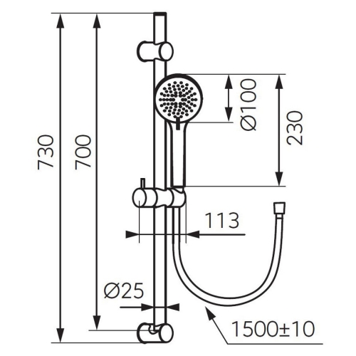 Ferro Rillo rudas zuhanyszett arany szín N365G