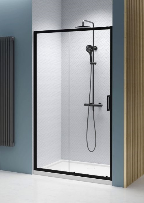 Radaway Premium Pro Black DWJ fekete zuhanyajtó balos, 130 cm 1014130-54-01L