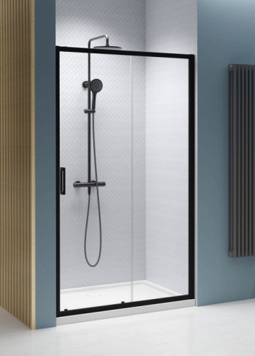 Radaway Premium Pro Black DWJ fekete zuhanyajtó jobbos, 120 cm 1014120-54-01R
