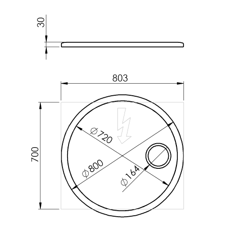 Sapho FLOAT 80 tükör LED világítással és piperetükörrel, fehér FT800