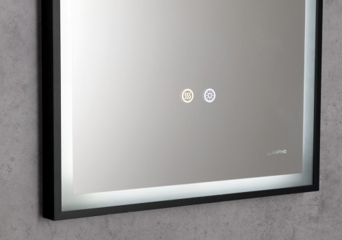 Sapho SORT 47x70cm tükör LED világítással, matt fekete SJ047