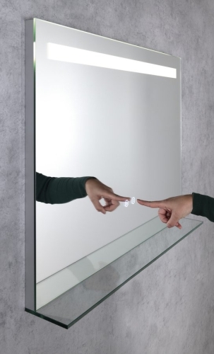 Sapho BRETO 80x60cm tükör LED világítással, üvegpolccal BE080