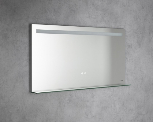 Sapho BRETO 120x60cm tükör LED világítással, üvegpolccal BE120