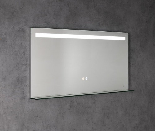 Sapho BRETO 120x60cm tükör LED világítással, üvegpolccal BE120