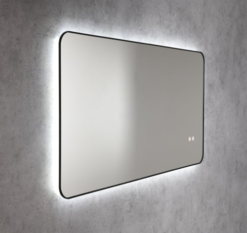 Sapho SHARON 120x60cm tükör LED világítással, matt fekete SN120