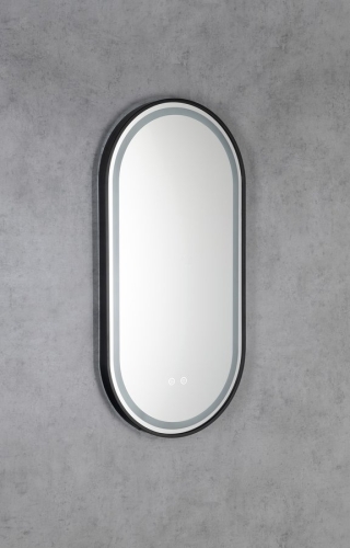 Sapho KEIRA 45x90cm tükör LED világítással, matt fekete KE045