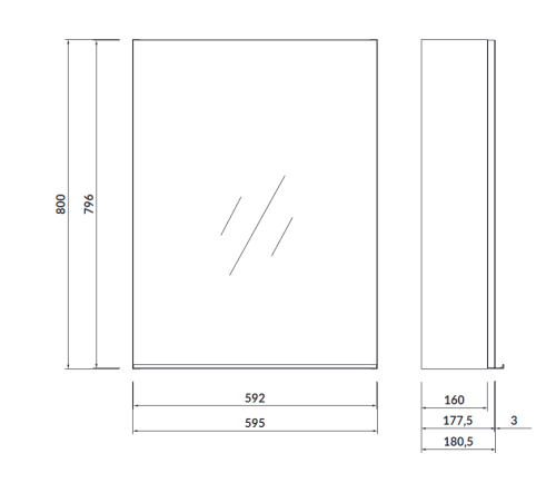 Cersanit Virgo 60 tükrös szekrény, fehér, króm fogantyúval S522-013