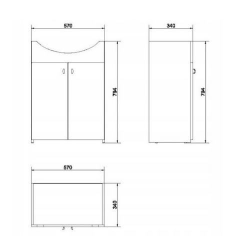 Cersanit Bianco 60 mosdótartó szekrény S509-031-DSM