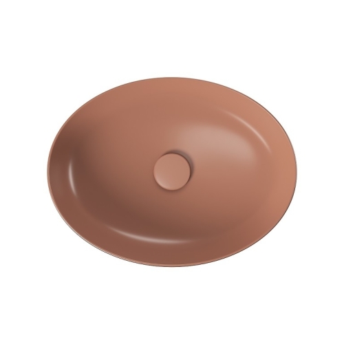 Cersanit Larga pultra ültethető mosdótál 50x38 cm, matt tégla vörös K677-053