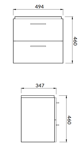 Cersanit Lara falra szerelhető mosdószekrény Mille 50 mosdóval, fehér S801-321-DSM