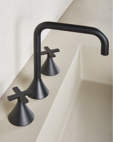 Bugnatese ORION 3 lyukas mosdó csaptelep klikk-klakk leeresztővel, matt fekete 5512SCNE