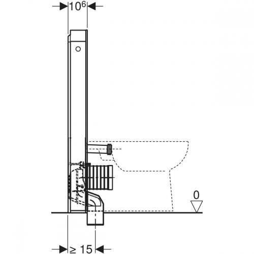 Geberit Monolith 101 szanitermodul talpon álló WC-hez, homokszürke üveg 131.002.JL.5