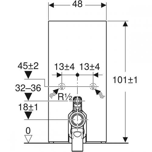 Geberit Monolith 101 szanitermodul talpon álló WC-hez, fekete üveg 131.002.SJ.6