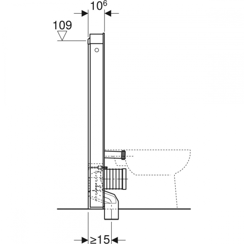 Geberit Monolith 114 szanitermodul talpon álló WC-hez, betonhatású kőanyag/alumínium 131.033.JV.5