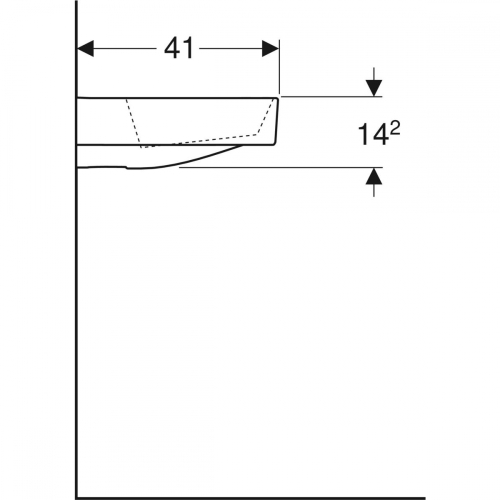 Geberit ONE 50x48 cm KeraTect mosdó csaplyuk nélkül, fehér 505.018.00.1