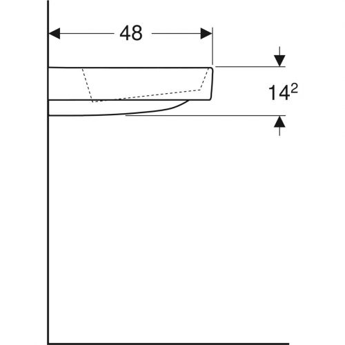 Geberit ONE 120x48 cm KeraTect mosdó csaplyuk nélkül, fehér 505.047.00.1
