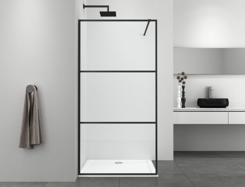 Sanotechnik SMART zuhanyfal, matt fekete, 100 cm AC100B
