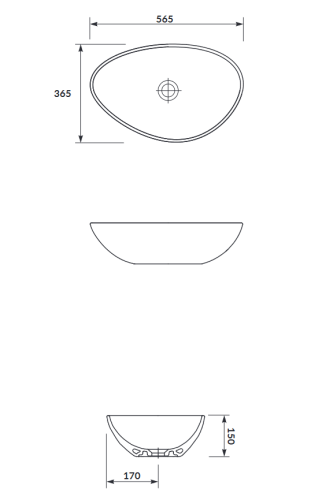 Cersanit Moduo 55 pultra ültethető aszimmetrikus mosdó, antracit K116-106