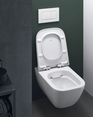 Geberit Smyle Square Rimfree fali WC lassú záródású ülőkével, fehér 500.683.00.2