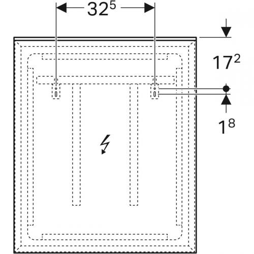 Geberit Xeno 60x71 cm tükör világítással, szálcsiszolt alumínium 500.521.00.1