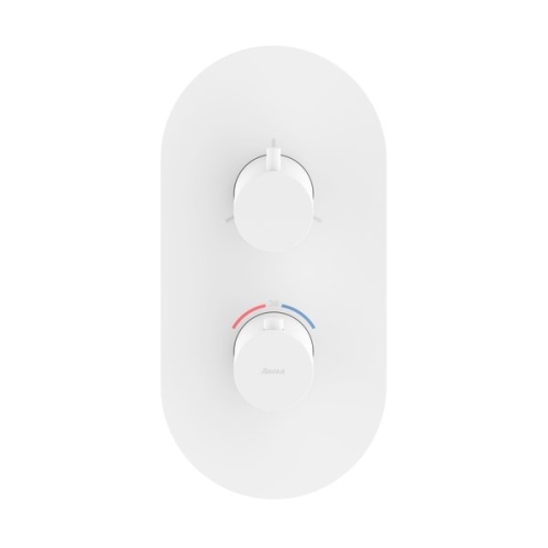 Ravak Espirit ES 067.10WV.O3.RB07C Termosztátos falba süllyesztett csaptelep, háromutas, belső egység nélkül - White Velvet X070252