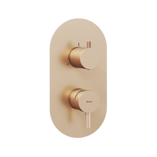 Ravak Espirit ES 068.60RGB.O3.RB07F Falba süllyesztett csaptelep, háromutas, belső egység nélkül - Rose Gold Brushed X070357