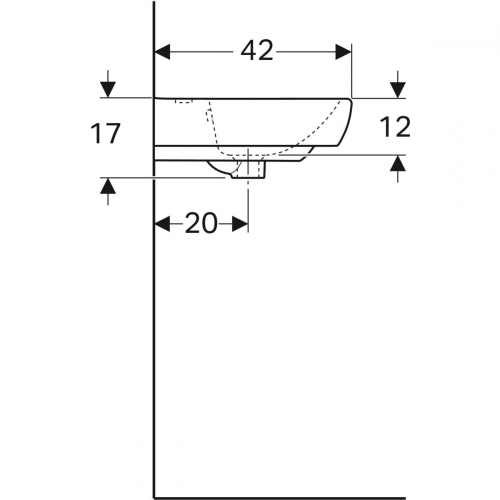 Geberit Selnova Square 50x42 cm kézmosó, fehér 500.310.01.7
