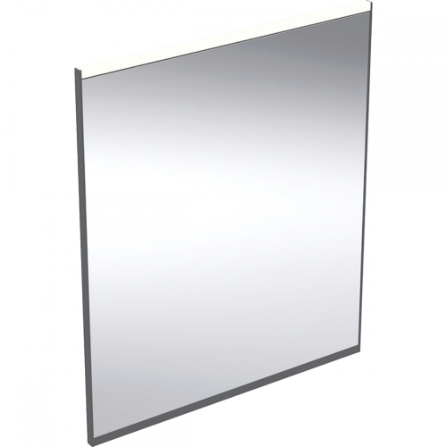 Geberit Option Plus Square 60x70 cm tükör világítással, matt fekete/eloxált alumínium 502.781.14.1
