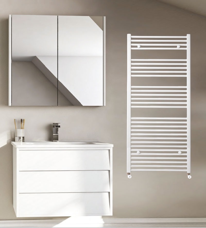 Technik Therm Angora törölközőszárító radiátor 600 mm x 1100 mm, egyenes, fehér TTCSEA-600-1100