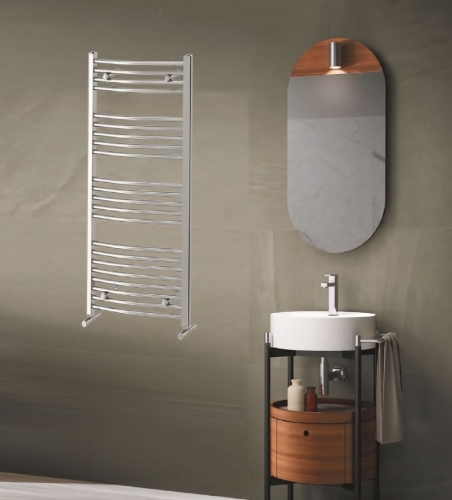 Technik Therm Angora törölközőszárító radiátor 600 mm x 1400 mm, íves, krómozott TTCSKIA-600-1400