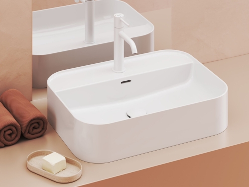 Ravak Ceramic R Slim Shelf 55x40 cm pultra ültethető mosdó, fehér XJX01155005