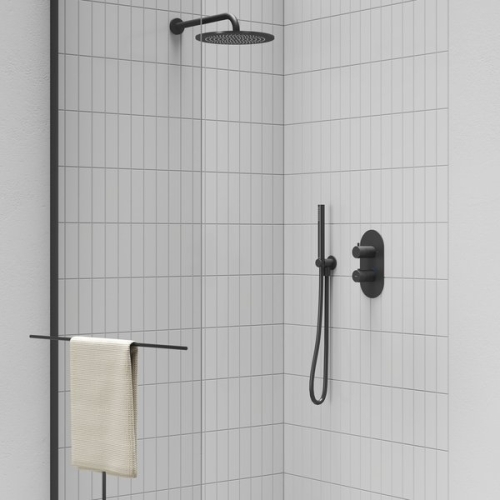 Ravak 980.20BLM Esőztető zuhanyfej köralakú, 250 mm, Black Matt X07P675