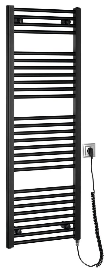Sapho AQUALINE DIRECT-E 450x1320mm elektromos fürdőszobai radiátor, matt fekete ILE34TB