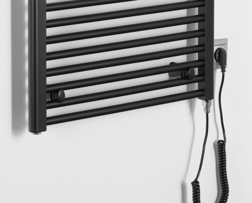 Sapho AQUALINE DIRECT-E 600x1320mm elektromos fürdőszobai radiátor, matt fekete ILE36TB