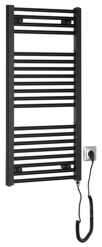 Sapho AQUALINE DIRECT-E 450x960mm elektromos fürdőszobai radiátor, matt fekete ILE94TB