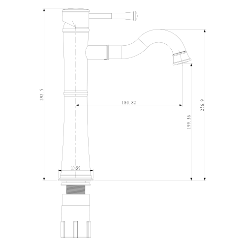 Sapho ATENA magasított mosdó csaptelep, bronz ZB006BR