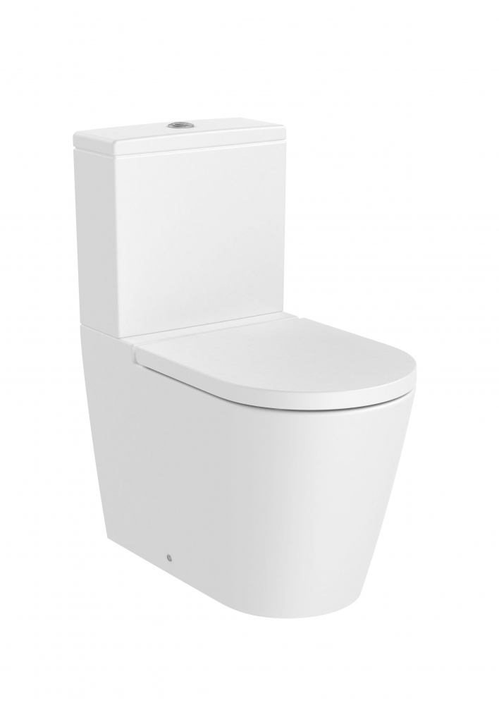 Roca Inspira Round falra tolható Rimless monoblokkos wc csésze, matt fehér A342526620