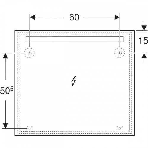 Geberit Option Basic Square 80x70 cm tükör világítással, eloxált alumínium 502.807.00.1