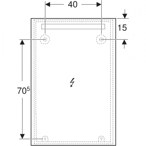 Geberit Option Basic Square 60x90 cm tükör világítással, eloxált alumínium 502.812.00.1