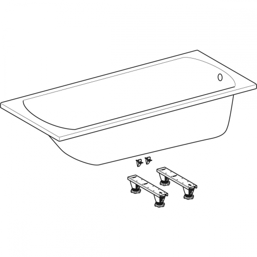 Geberit Perfect 160x75 cm egyenes fürdőkád lábakkal, fehér 554.072.01.1